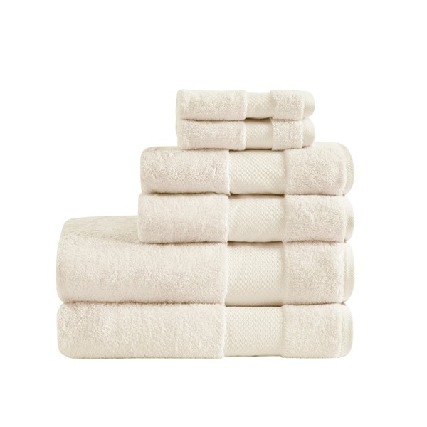 Madison Park Signature Turkish Cotton 6 Piece Bath Towel Set in Natural, 6-Piece MPS73-318