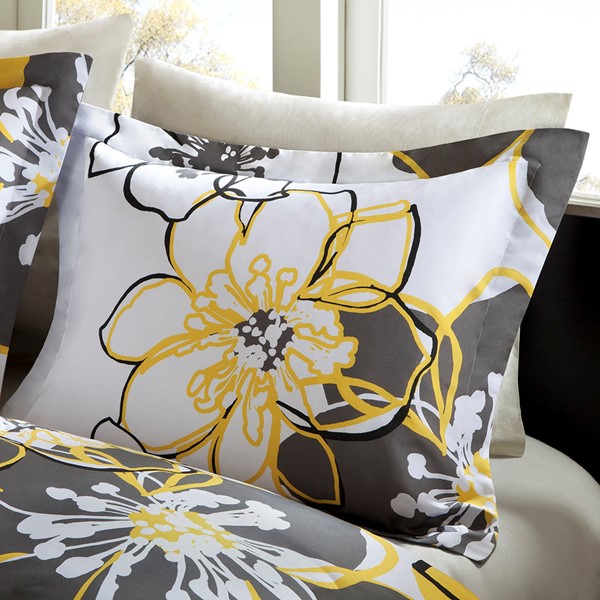 Mi Zone Allison Floral Duvet Cover Set in Yellow, Full/Queen MZ12-372