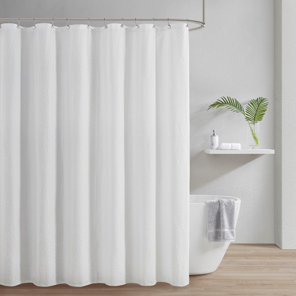 Croscill Casual Calistoga Matelasse Shower Curtain in White, One Size CCA70-0020