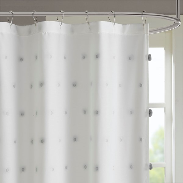 Madison Park Sophie Shower Curtain in Grey, 72x72" MP70-6598