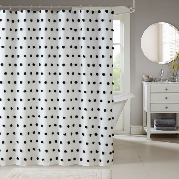 Madison Park Sophie Shower Curtain in Black, 72x72" MP70-6597