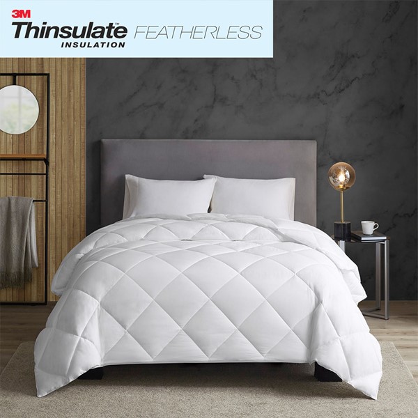 Sleep Philosophy Maximum Warmth Cotton Down Alternative Featherless Comforter in White, Full/Queen BASI10-0297