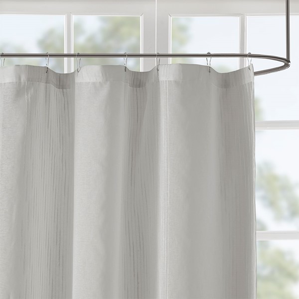 Madison Park Anna Sheer Shower Curtain in Grey, 72x72" MP70-3467