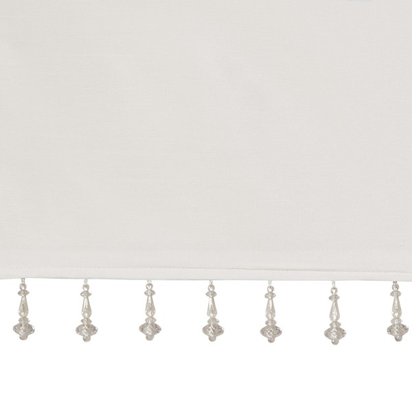 Madison Park Emilia Lightweight Faux Silk Valance With Beads in White, 50x26" MP41-4453