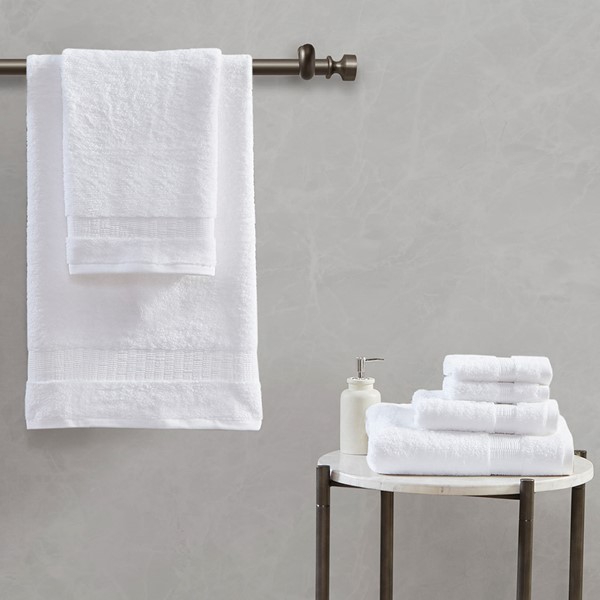 Madison Park Signature Luce 100% Egyptian Cotton 6 Piece Towel Set in White, 6-Piece MPS73-425