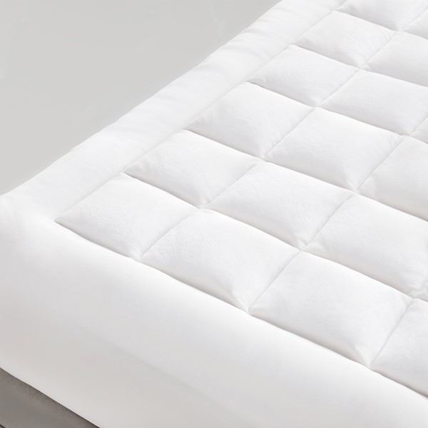 Madison Park Cloud Soft Overfilled Plush Waterproof Mattress Pad in White, Queen MP16-3147