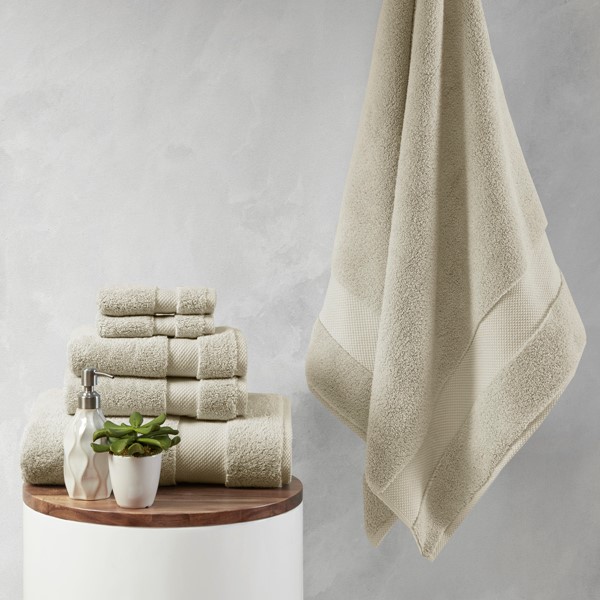 Madison Park Signature Splendor 1000gsm 100% Cotton 6 Piece Towel Set in Natural, 6-Piece MPS73-436