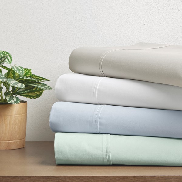 Clean Spaces 300TC BCI Cotton Sheet Set in White, Full CSP20-1503