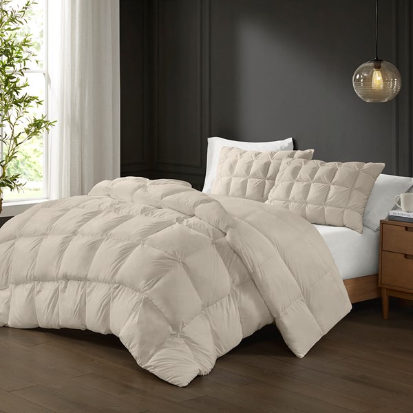 Madison Park Stay Puffed Overfilled Down Alternative Comforter in Tan, Full/Queen MP10-8444