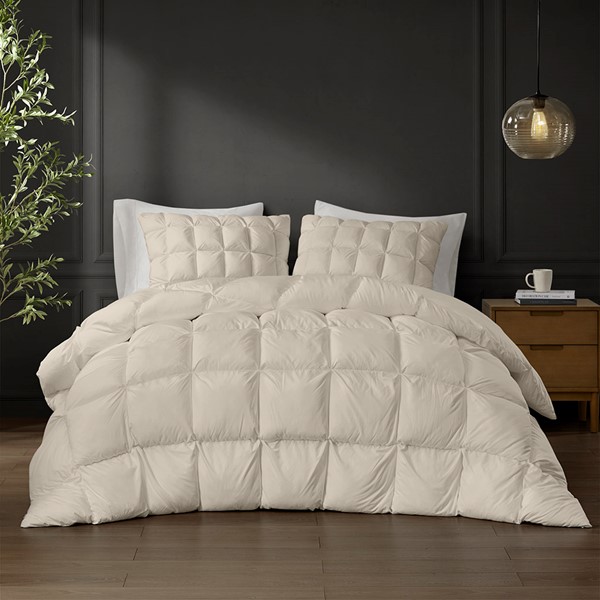 Madison Park Stay Puffed Overfilled Down Alternative Comforter in Tan, Full/Queen MP10-8444