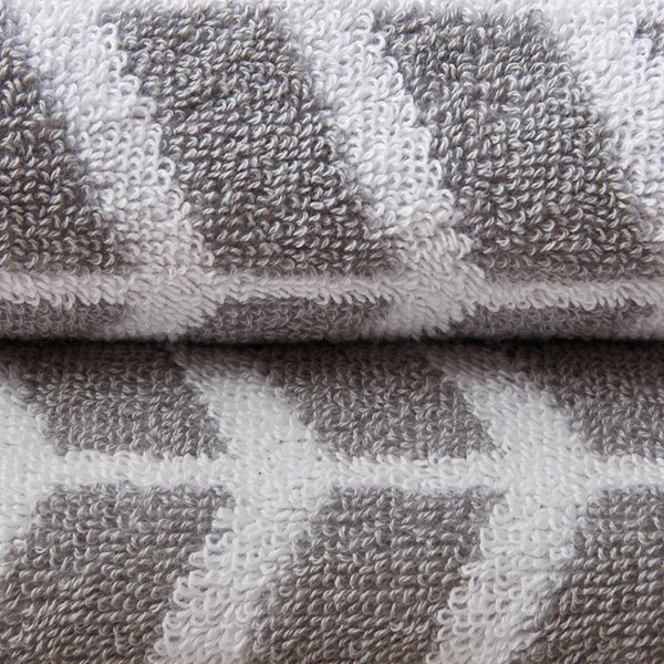 Intelligent Design Nadia Cotton Jacquard Bath Towel 6 Piece Set in Grey ID91-525