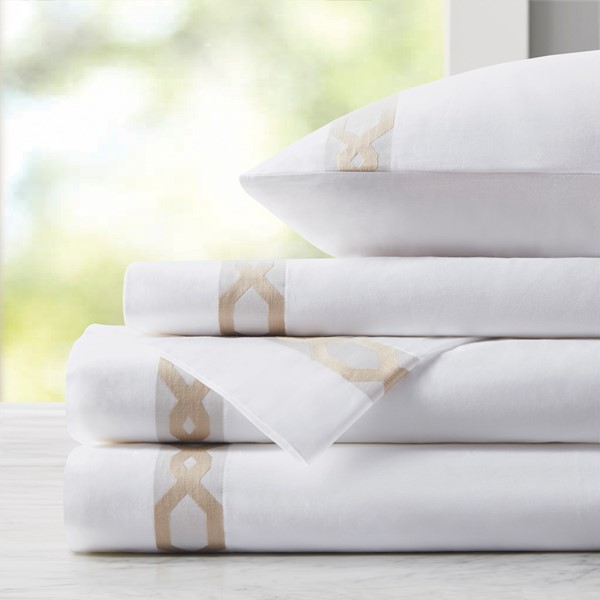 Croscill Signature Hem 300TC Cotton Sheet Set in Taupe, King CCS20-022