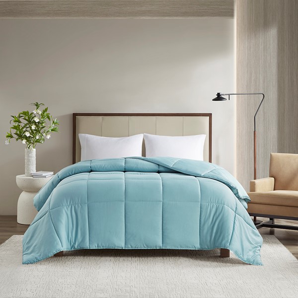 Madison Park Winfield 300 Thread Count Cotton Shell Luxury Down Alternative Comforter in Teal, Full/Queen MP10-8365