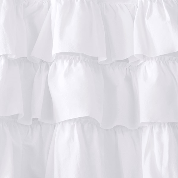 Madison Park Anna Cotton Oversized Ruffle Valance in White, 50x18" MP41-5174