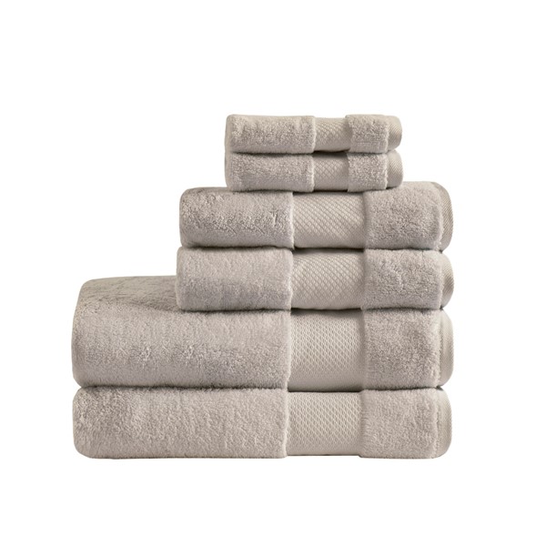 Madison Park Signature Turkish Cotton 6 Piece Bath Towel Set in Taupe, 6-Piece MPS73-317