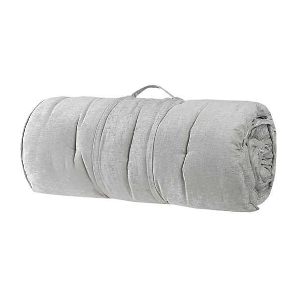 Intelligent Design Edelia Poly Chenille Lounge Floor Pillow Cushion in Grey, 27" x 74" ID31-1933