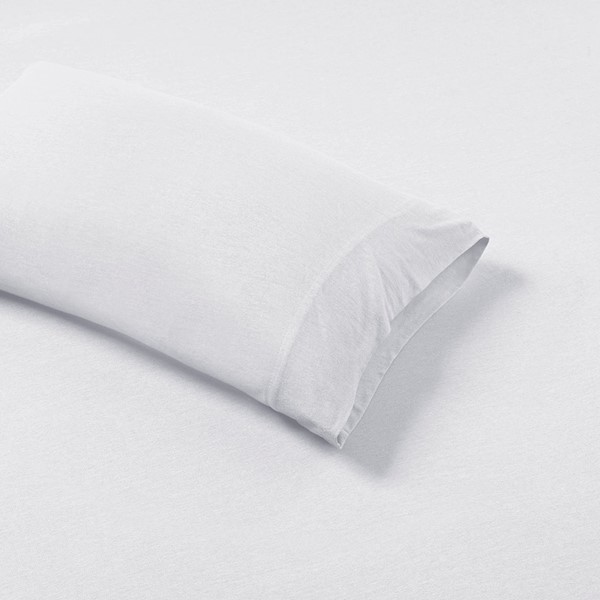 Intelligent Design Cotton Blend Jersey Knit All Season Sheet Set in White, Full ID20-689