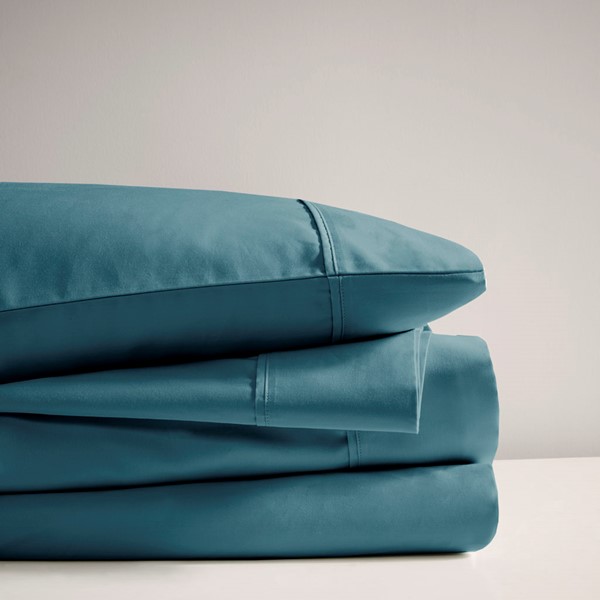 Beautyrest 600 Thread Count Cooling Cotton Blend 4 PC Sheet Set in Teal, King BR20-1921