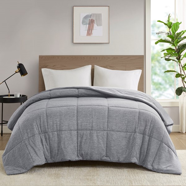 Urban Habitat Comfort Cool Jersey Knit Oversized Down Alternative Comforter in Grey, Full/Queen UH10-2501