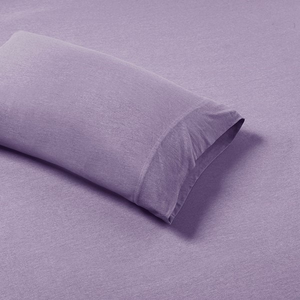 Intelligent Design Cotton Blend Jersey Knit All Season Sheet Set in Purple, Full ID20-705