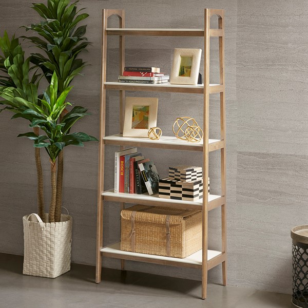 Madison Park Parker Shelf / Bookcase in Off-White/Natural MP131-1061