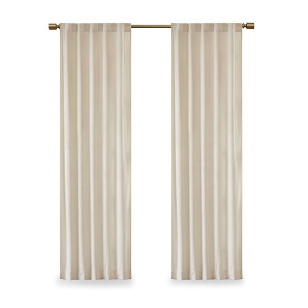 510 Design Colt Room Darkening Poly Velvet Rod Pocket/Back Tab Curtain Panel Pair in Ivory, 37x63" 5DS40-0151