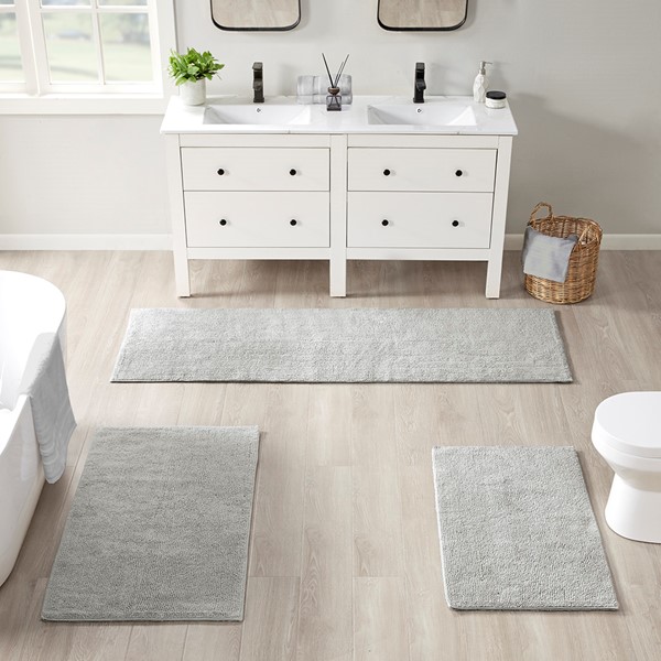 Beautyrest Plume Feather Touch Reversible Bath Rug in Grey, 24x40" BR72-3767