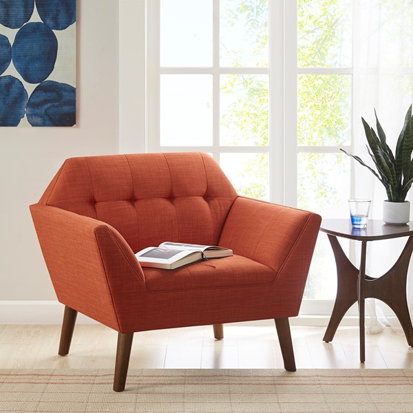 INK+IVY Newport Wide Mid-Century Modern Lounge Chair in Spice II100-0468