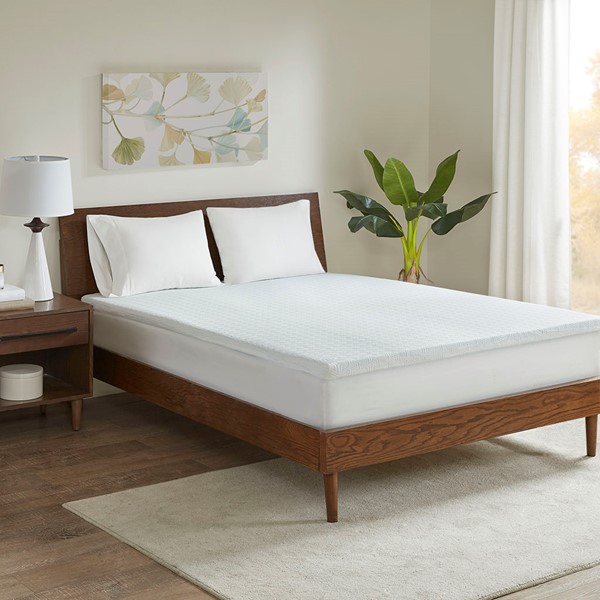 Sleep Philosophy 2" Gel Memory Foam with 3M Cover Mattress Topper in White, Twin BASI16-0386