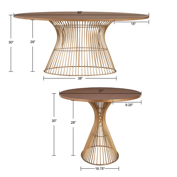 INK+IVY Mercer Oval Dining Table in Bronze IIF20-0062