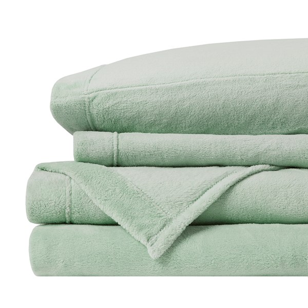 True North by Sleep Philosophy Soloft Plush Micro Plush Sheet Set in Green, Full BL20-0458