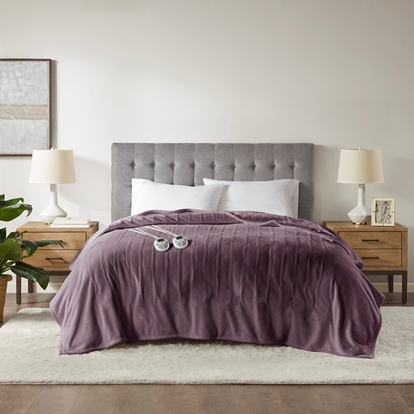 Serta Plush Heated Blanket in Purple, Queen ST54-0092