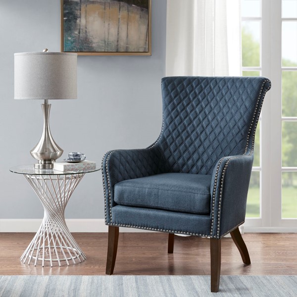 Madison Park Heston Accent Chair in Dark Blue MP100-0618