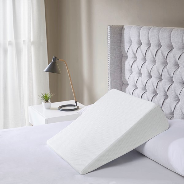 Sleep Philosophy Memory Foam Wedge Pillow in White, 22x24x7" BASI30-0523