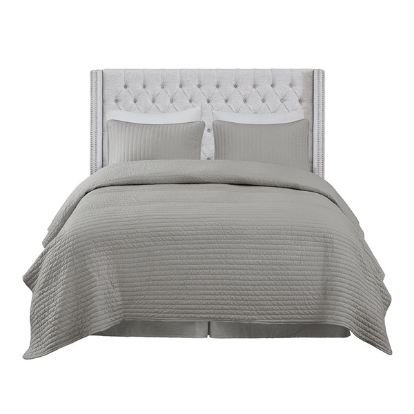 Madison Park Amelia Upholstery Headboard in Grey, King MP116-0358