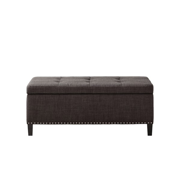 Madison Park Shandra II Tufted Top Soft Close Storage Bench in Charcoal FPF18-0502