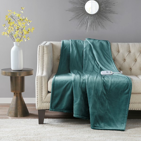 Serta Plush Heated Throw in Teal, 50x60" ST54-0077