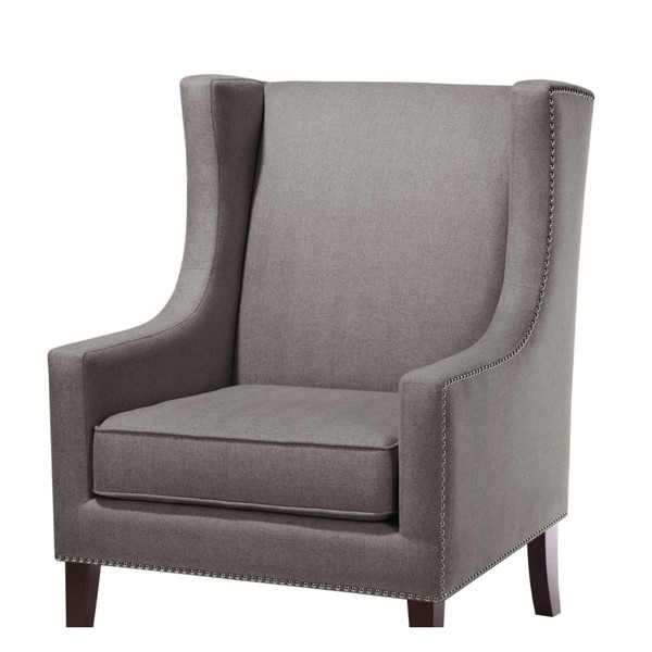 Madison Park Barton Wing Chair in Dark Gray FPF18-0151