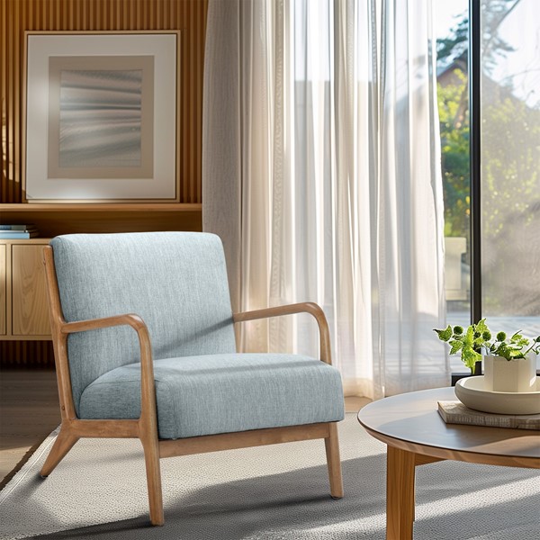 INK+IVY Novak Mid-Century Modern Accent Armchair in Light Blue II110-0397