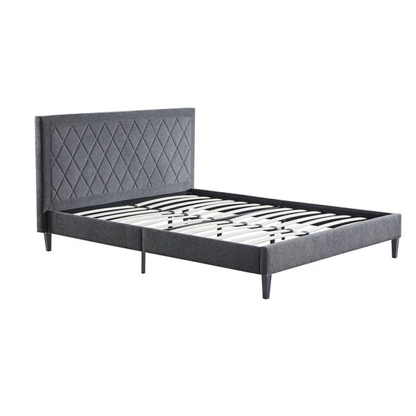 510 Design Rowen Quilted Upholstered Platform Bed in Charcoal, King 5DS115-0004