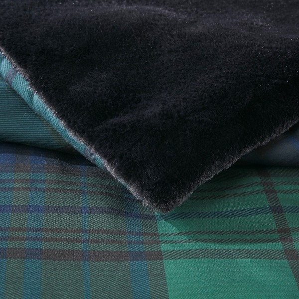 Woolrich Bernston Faux Wool to Faux Fur Down Alternative Comforter Set in Green Plaid, Full/Queen WR9201030822-08