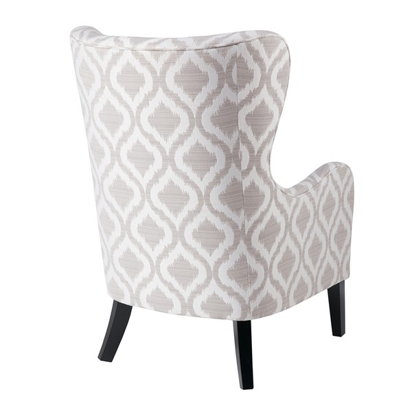 Madison Park Arianna Swoop Wing Chair in Grey/White MP100-0018