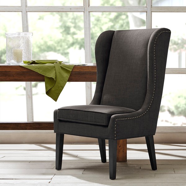 Madison Park Garbo Captains Dining Chair in Charcoal FPF20-0281