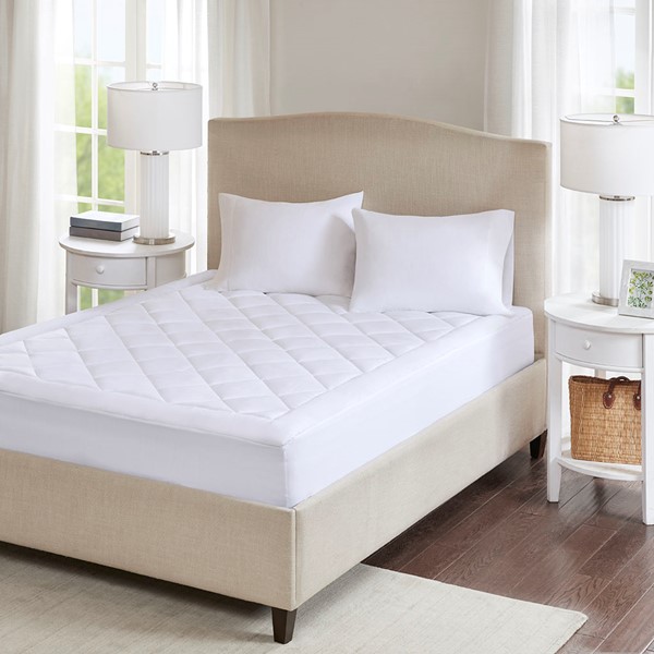 Sleep Philosophy Serenity Deep Pocket Waterproof Mattress Pad in White, Cal King BASI16-0180