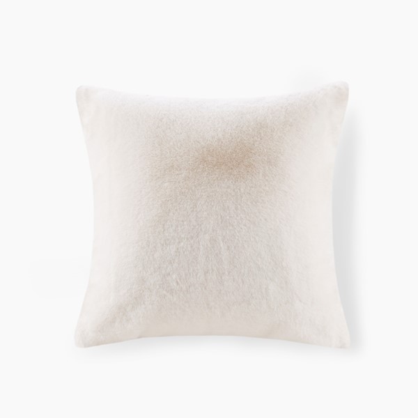 Croscill Sable Solid Faux Fur Square Decor Pillow in Ivory, 20x20" CC30-0030