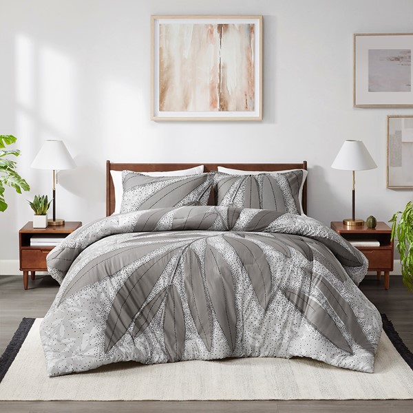 Urban Habitat Adrian Botanical Cotton Comforter Set in Gray, Full/Queen UH10-2527