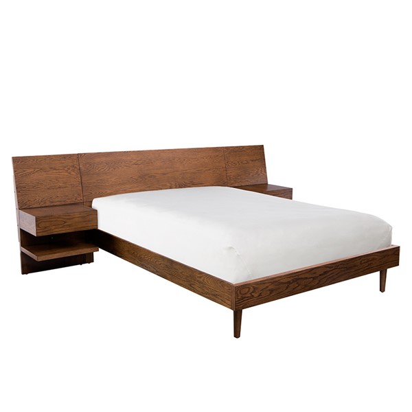 INK+IVY Clark Bed with 2 Nightstands in Pecan, King IIF19-0031