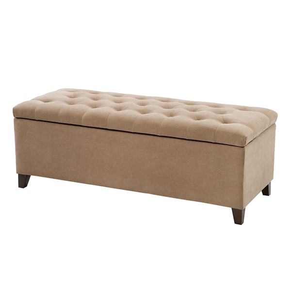 Madison Park Shandra Tufted Top Soft Close Storage Bench in Sand FPF18-0142