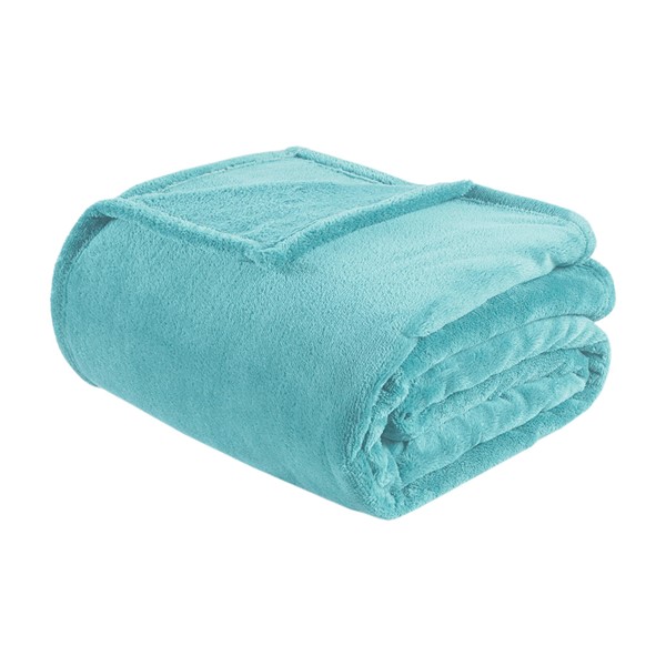 Intelligent Design Microlight Plush Oversized Blanket in Aqua, Full/Queen ID51-822