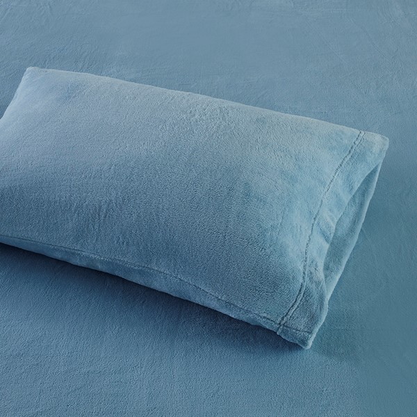 True North by Sleep Philosophy Soloft Plush Micro Plush Sheet Set in Blue, Full BL20-0454